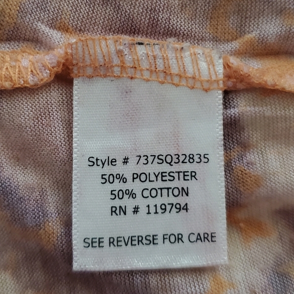 One World Embroydered Graphic Halter Tank Top Orange And Brown Print Size L - Picture 8 of 8